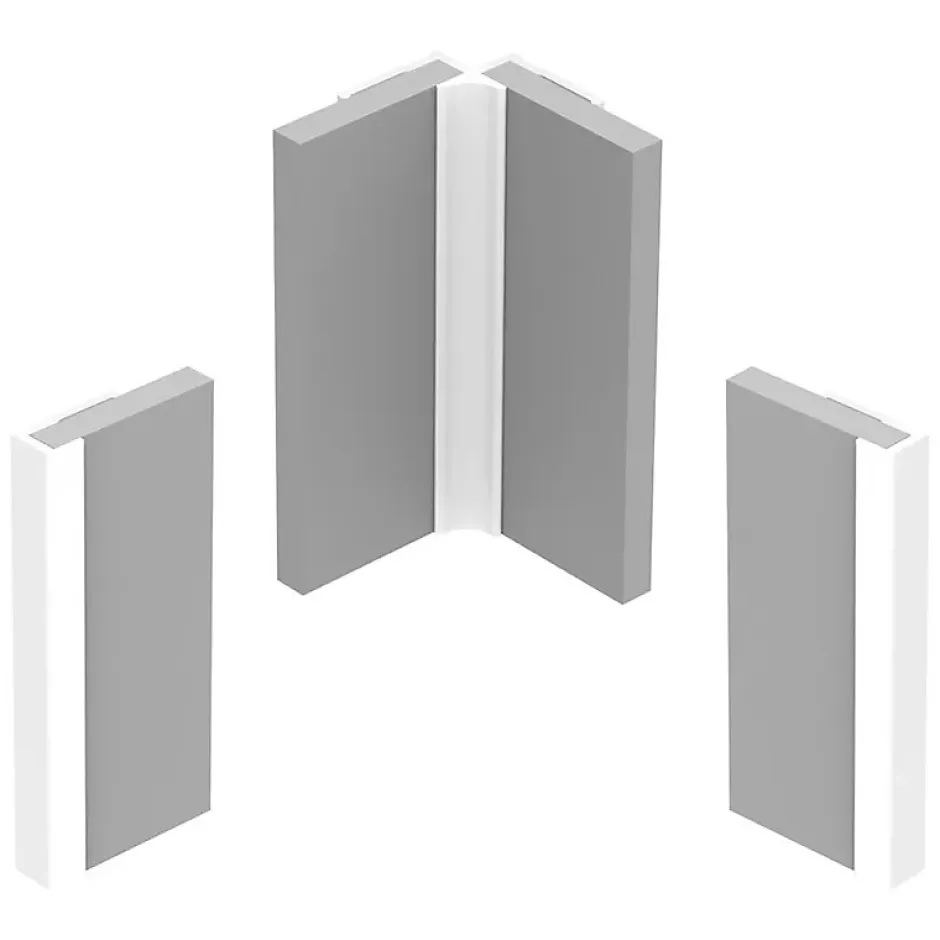 Lot de 2 panneaux de douche en aluminium (90x220 & 120x220 cm) + profilés blanc - Charme - Blanc-99Deco Outlet