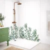Lot de 2 panneaux de douche en aluminium (90x220 & 120x220 cm) + profilés blanc - Eucalyptus in Rain - Multicolore-99Deco Outlet