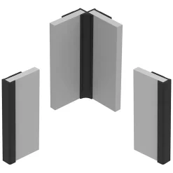 99Deco Lot de 2 panneaux de douche en aluminium (90x220 & 120x220 cm) + profilés noir - effet bois - Japandi - Marron et noir