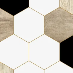 Lot de 2 panneaux de douche en aluminium (90x220 & 120x220 cm) + profilés blanc - Mix Hexa - Multicolore-99Deco Best