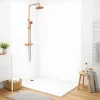 Lot de 2 panneaux de douche en PVC (90x220 & 120x220 cm) + profilés blanc - Essentiel - Blanc-99Deco Best
