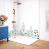 99Deco Lot de 2 panneaux de douche en aluminium (90x220 & 120x220 cm) + profilés blanc - Flowers in Rain - Multicolore