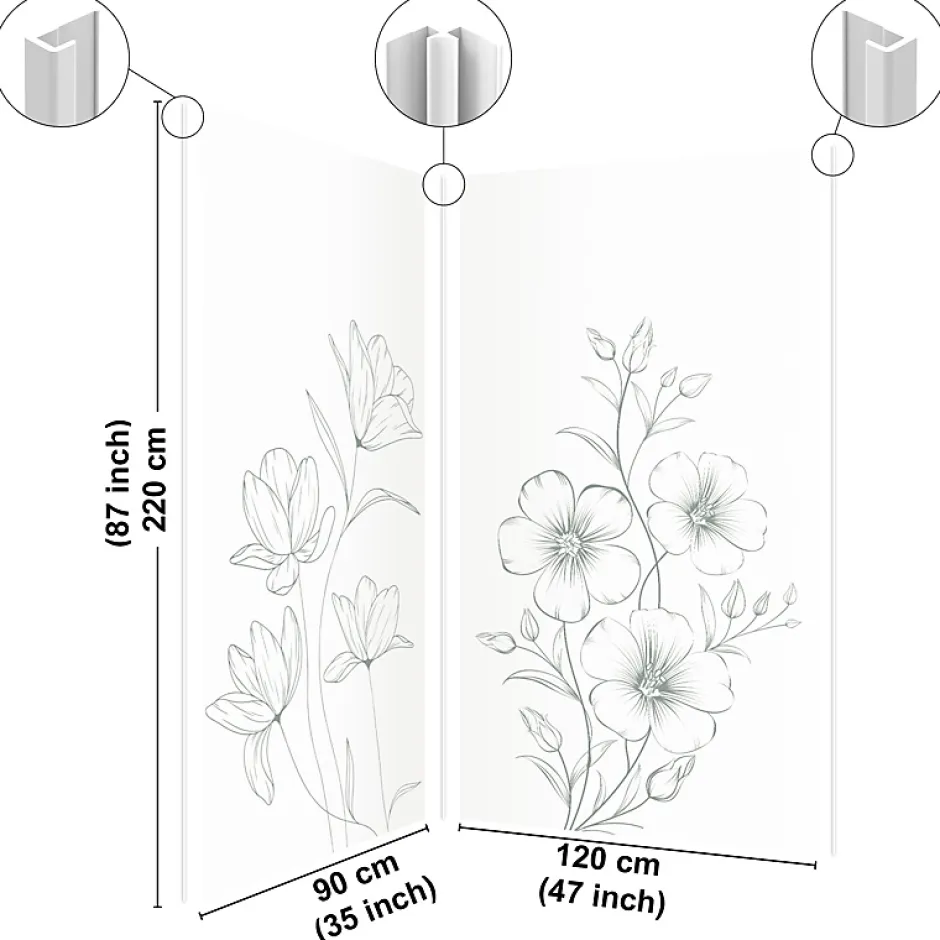 Lot de 2 panneaux de douche en PVC (90x220 & 120x220 cm) + profilés blanc - Charme - Vert-99Deco Online