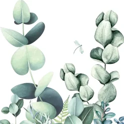 99Deco Lot de 2 panneaux de douche en PVC (90x220 & 120x220 cm) + profilés blanc - Motif végétal - Vert et Blanc - Quiétude