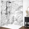 99Deco Lot de 2 panneaux de douche en aluminium (90x220 & 120x220 cm) + profilés noir - Lamnar - Noir