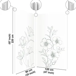 99Deco Lot de 2 panneaux de douche en aluminium (90x220 & 120x220 cm) + profilés blanc - Charme - Vert