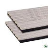 Lot de 2 Panneaux mural acoustic lamelles MDF chêne gris sur fond noir 2600 x 300 x 17 mm 1,56 M2-Forestea Clearance