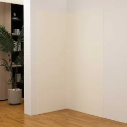 Lot de 2 panneaux muraux de douche Ivoire mural aluminium avec 3 profiles - L.90 x L.120 x H.210 cm - Étanche,facile à nettoyer-AICA Sanitaire Outlet