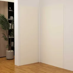 Lot de 2 panneaux muraux de douche Ivoire mural aluminium avec 3 profiles - L.90 x L.120 x H.210 cm - Étanche,facile à nettoyer-AICA Sanitaire Outlet