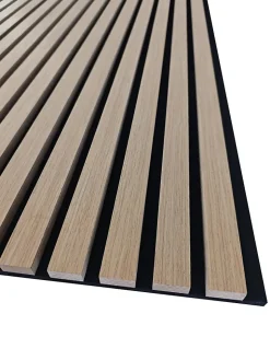 Lot de 4 Panneaux Muraux Décoratifs Acoustiques Bois MDF 60x60cm Chêne foncé AntiBruit, Facile à Poser-AICA Sanitaire