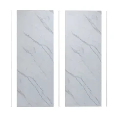 Lot de 2 panneaux muraux de douche effet Marbre en Aluminium avec 3 profilés,L100xL100xH210cm ,Protection murale,Antimoisissure-AICA Sanitaire Best