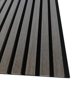 Lot de 2 Panneaux Muraux Décoratifs Acoustiques Bois MDF 260x30cm Chêne grisé AntiBruit, Facile à Poser-AICA Sanitaire Clearance