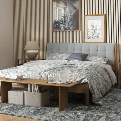 Lot de 2 Panneaux Muraux Décoratifs Acoustiques Bois MDF 240x60cm chêne naturel AntiBruit, Facile à Poser-AICA Sanitaire Best