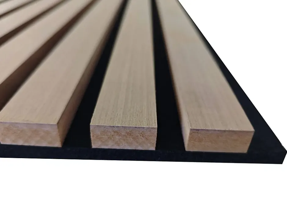 AICA Sanitaire Lot de 4 Panneaux Muraux Décoratifs Acoustiques Bois MDF 60x60cm Chêne clair AntiBruit, Facile à Poser