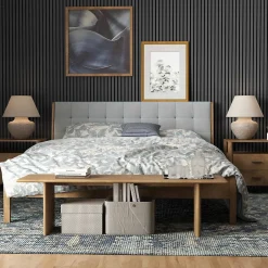 Lot de 3 Panneaux Muraux Décoratifs Acoustiques Bois MDF 240x60cm Chêne grisé AntiBruit, Facile à Poser-AICA Sanitaire Sale