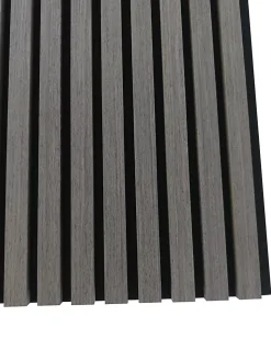 Lot de 3 Panneaux Muraux Décoratifs Acoustiques Bois MDF 240x60cm Chêne grisé AntiBruit, Facile à Poser-AICA Sanitaire Sale