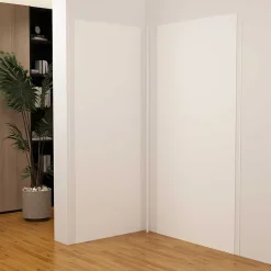 AICA Sanitaire Lot de 2 panneaux muraux de douche blanc mural aluminium avec 3 profiles - L.80 x L.90 x H.210 cm - Étanche,facile à nettoyer