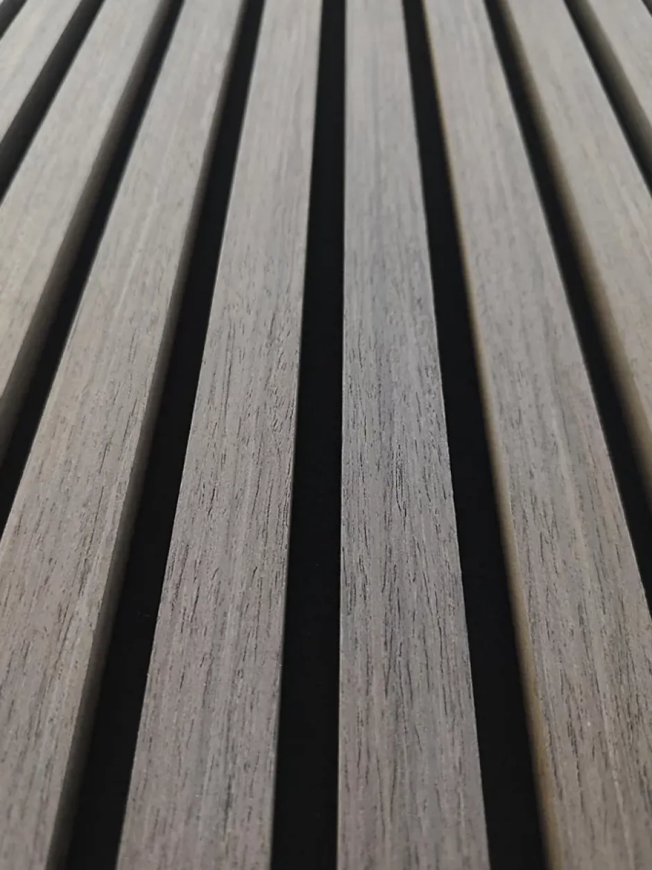 AICA Sanitaire Lot de 2 Panneaux Muraux Décoratifs Acoustiques Bois MDF 120x60cm Chêne grisé AntiBruit, Facile à Poser