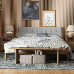 AICA Sanitaire Lot de 3 Panneaux Muraux Décoratifs Acoustiques Bois MDF 260x30cm Chêne foncé AntiBruit, Facile à Poser