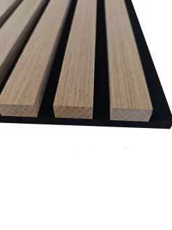 AICA Sanitaire Lot de 3 Panneaux Muraux Décoratifs Acoustiques Bois MDF 260x30cm Chêne foncé AntiBruit, Facile à Poser