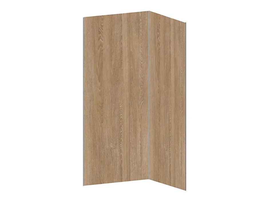 Lot de 2 panneaux muraux de douche effet bois en aluminium avec profilés - L90 x L120 x H210 cm - ENEKO-Vente-unique Hot