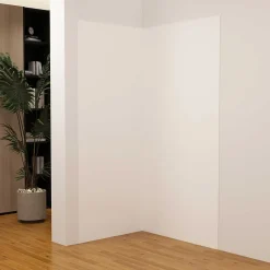 Lot de 2 panneaux muraux de douche blanc mural aluminium avec 3 profiles - L.100 x L.120 x H.210 cm - Étanche,facile à nettoyer-AICA Sanitaire Outlet