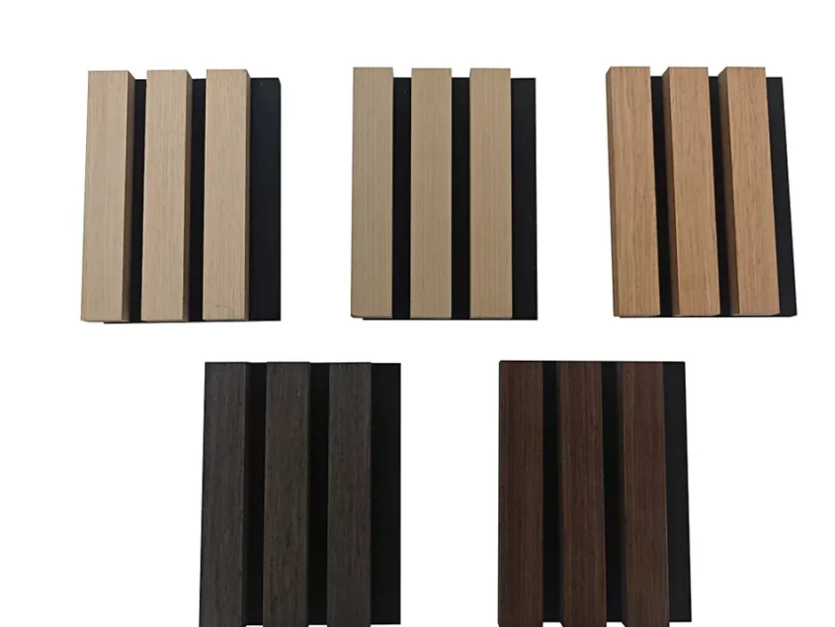 Lot de 2 Panneaux Muraux Décoratifs Acoustiques Bois MDF 240x60cm Chêne foncé AntiBruit, Facile à Poser-AICA Sanitaire Clearance