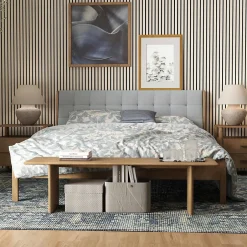 Lot de 3 Panneaux Muraux Décoratifs Acoustiques Bois MDF 240x60cm chêne naturel AntiBruit, Facile à Poser-AICA Sanitaire Hot