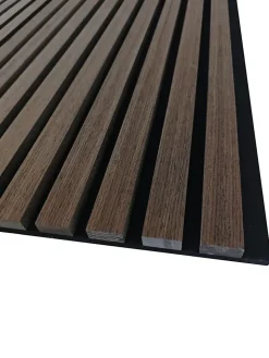 Lot de 2 Panneaux Muraux Décoratifs Acoustiques Bois MDF 120x60cm Noyer AntiBruit, Facile à Poser-AICA Sanitaire Clearance