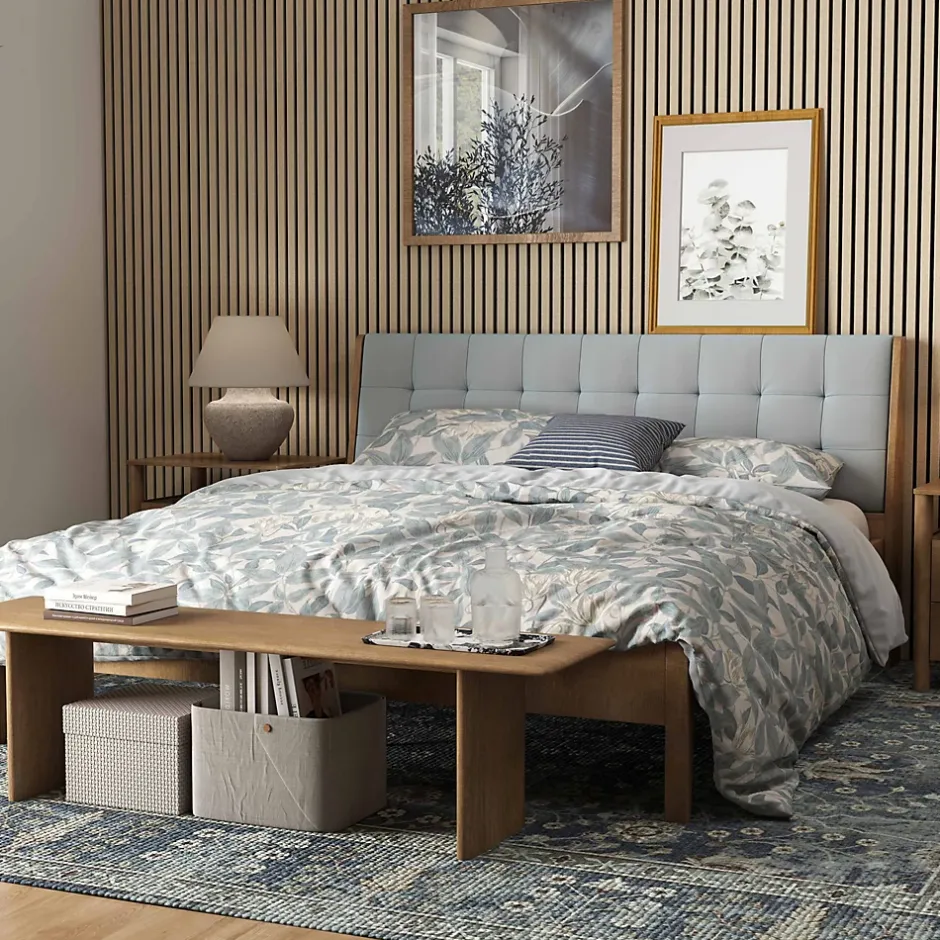 Lot de 2 Panneaux Muraux Décoratifs Acoustiques Bois MDF 240x60cm Chêne clair AntiBruit, Facile à Poser-AICA Sanitaire