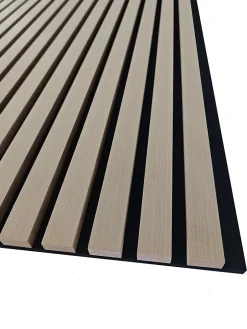 Lot de 2 Panneaux Muraux Décoratifs Acoustiques Bois MDF 240x60cm Chêne clair AntiBruit, Facile à Poser-AICA Sanitaire