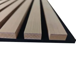 Lot de 2 Panneaux Muraux Décoratifs Acoustiques Bois MDF 240x60cm Chêne clair AntiBruit, Facile à Poser-AICA Sanitaire