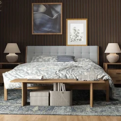 Lot de 2 Panneaux Muraux Décoratifs Acoustiques Bois MDF 240x60cm Noyer AntiBruit, Facile à Poser-AICA Sanitaire Discount