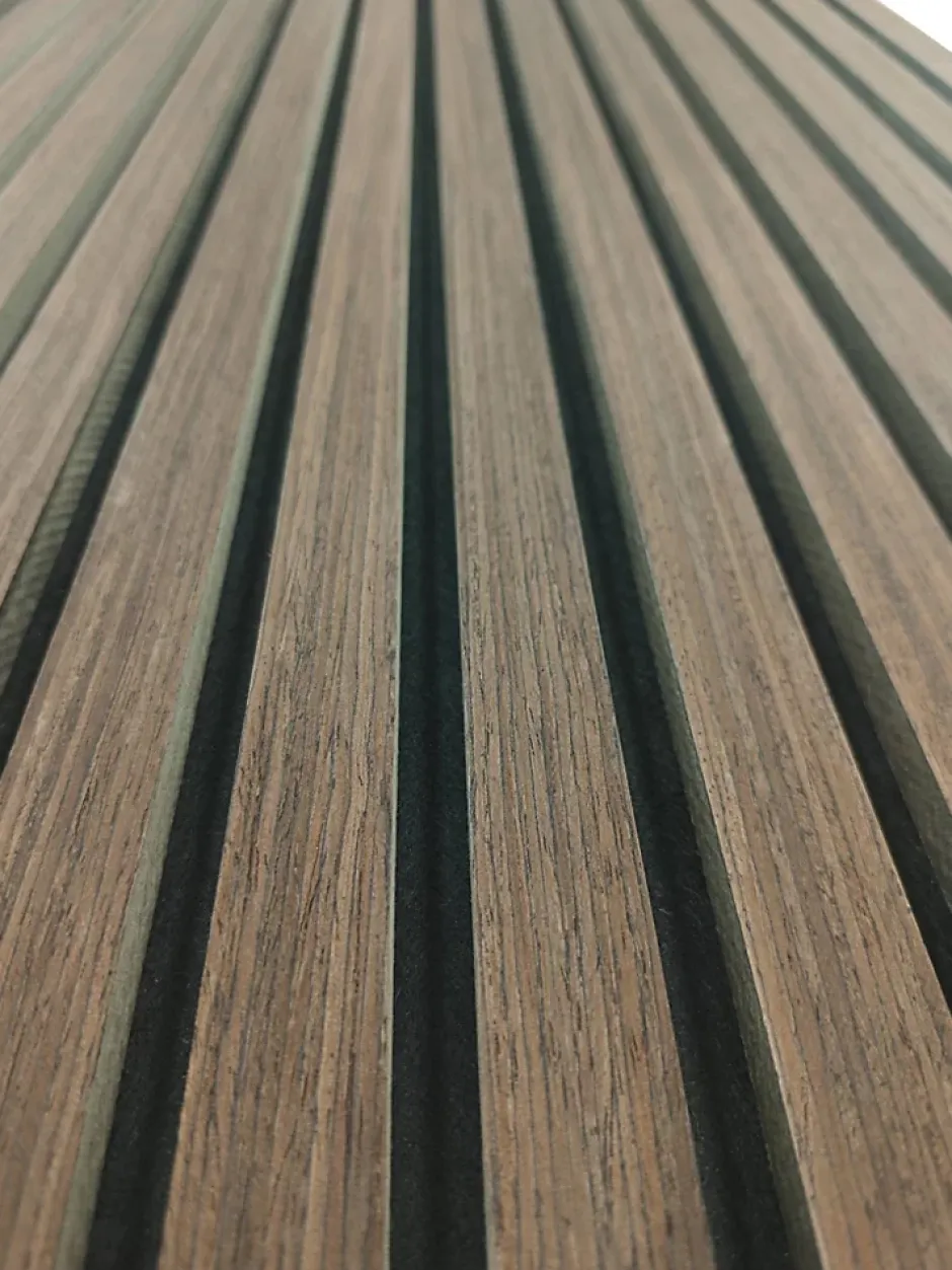 Lot de 2 Panneaux Muraux Décoratifs Acoustiques Bois MDF 240x60cm Noyer AntiBruit, Facile à Poser-AICA Sanitaire Discount