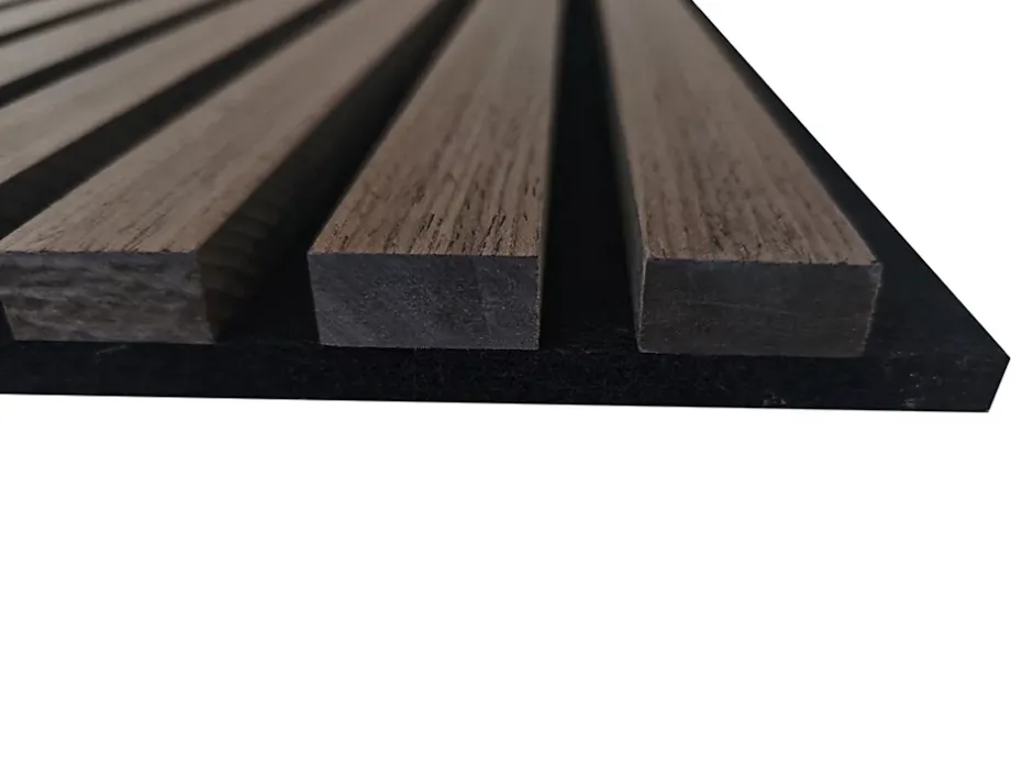 Lot de 2 Panneaux Muraux Décoratifs Acoustiques Bois MDF 240x60cm Noyer AntiBruit, Facile à Poser-AICA Sanitaire Discount