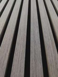 AICA Sanitaire Lot de 2 Panneaux Muraux Décoratifs Acoustiques Bois MDF 240x60cm Chêne grisé AntiBruit, Facile à Poser