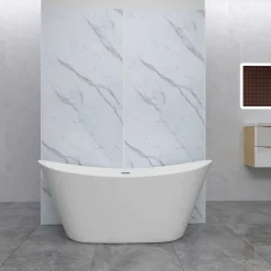 Lot de 2 panneaux muraux de douche effet Marbre en Aluminium avec 1 profilés,L80xL80xH210 cm , Protection murale,Antimoisissure-AICA Sanitaire Hot