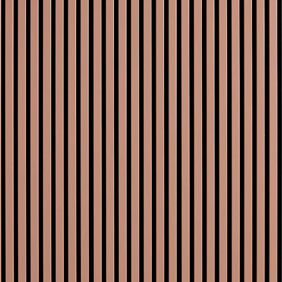 Decoon Lot de 7 Panneaux muraux tasseaux bois 120 x 30 x 1,9 cm - Pack tête de lit - Lamelles terracotta / feutrine noir - 2,52m²