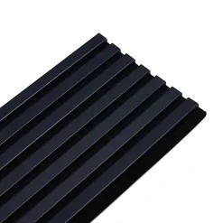 Decoon Lot de 7 Panneaux muraux tasseaux bois 120 x 30 x 1,9 cm - Pack tête de lit - Lamelles bleu nuit / feutrine noir - 2,52m²