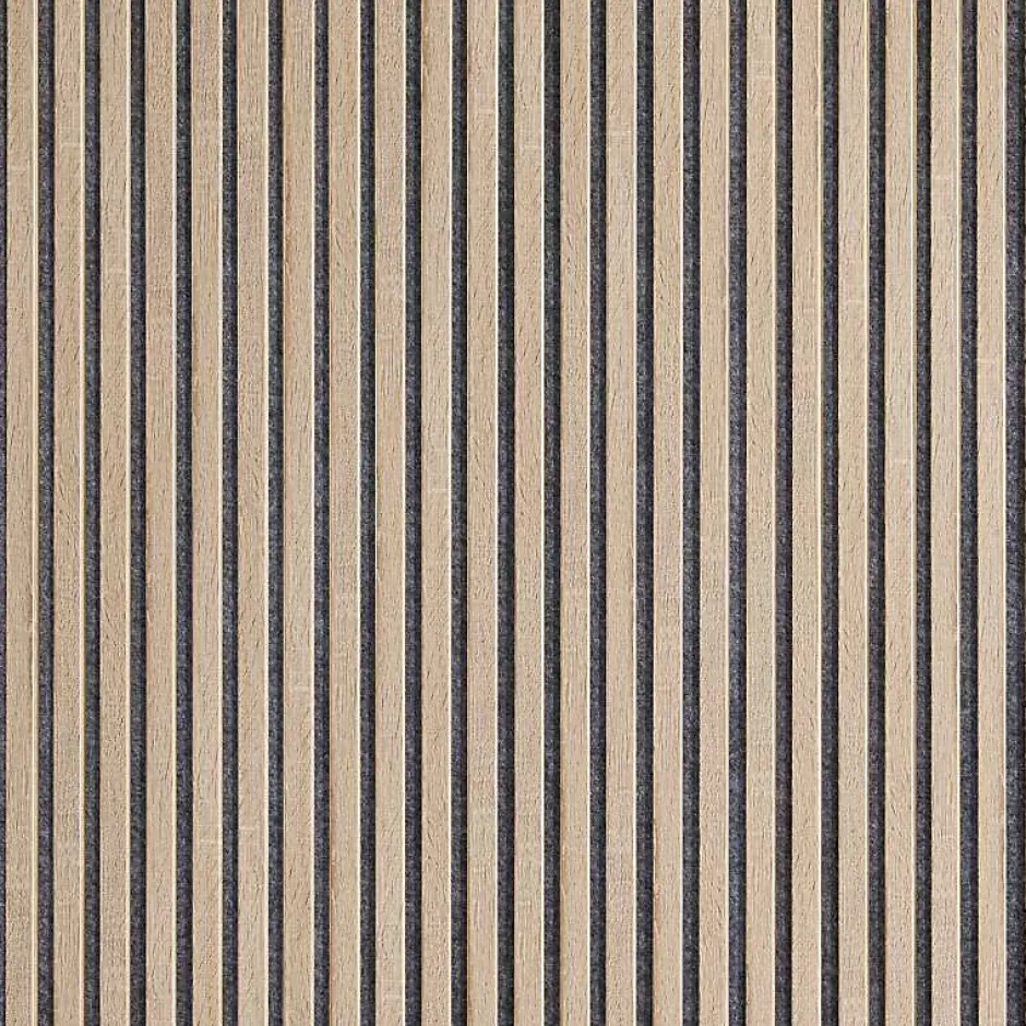 Lot de 7 Panneaux muraux tasseaux bois 120x30x1,9 cm - Pack tête de lit - Lamelles décor chêne / feutrine grise 2,52 m²-Decoon Hot