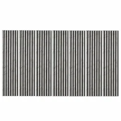 Decoon Lot de 7 Panneaux muraux tasseaux bois 120 x 30 x 1,9 cm - Tête de lit - Lamelles décor marbre gris / feutrine noir - 2,52m²