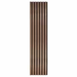Decoon Lot de 7 Panneaux muraux tasseaux bois 120 x 30 x 1,9 cm - Pack tête de lit - Lamelles rose gold / feutrine noir - 2,52m²