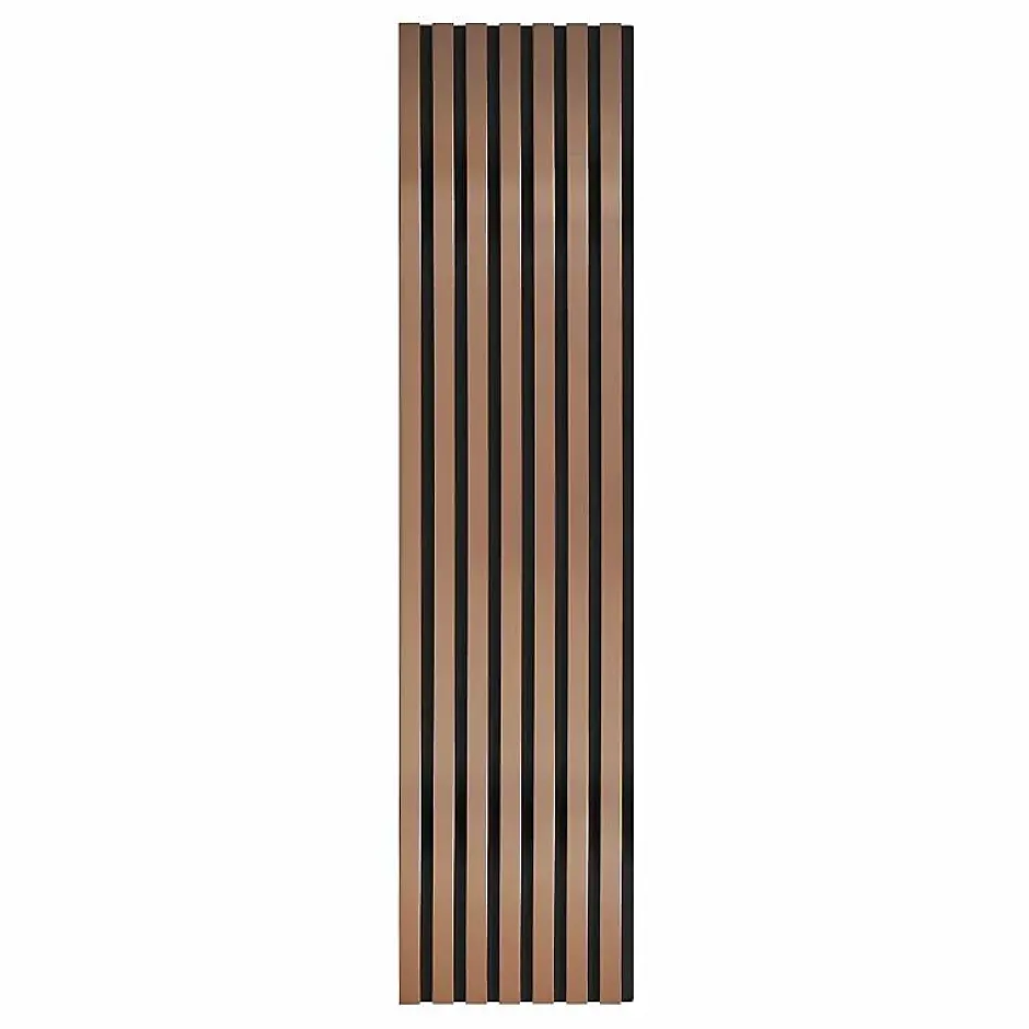 Decoon Lot de 7 Panneaux muraux tasseaux bois 120 x 30 x 1,9 cm - Pack tête de lit - Lamelles rose gold / feutrine noir - 2,52m²