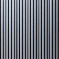 Lot de 7 Panneaux muraux tasseaux bois 120 x 30 x 1,9 cm - Pack tête de lit - Lamelles alu / feutrine noir - 2,52m²-Decoon Sale