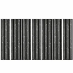 Decoon Lot de 7 Panneaux muraux tasseaux bois 120 x 30 x 1,9 cm - Tête de lit - Lamelles décor marbre noir / feutrine noir - 2,52m²