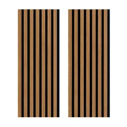 Lot de 2 panneaux tas Decowall Acoustic coul chêne bronze sur feutrine noire 2600x300x17mm-Forestea