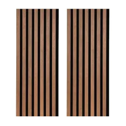 Lot de 2 panneaux tas Decowall Acoustic coul chêne rustique sur feutrine 2600x300x17mm-Forestea