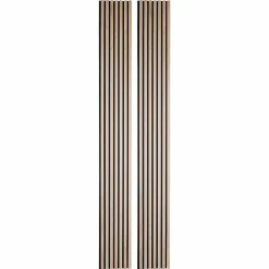Lot de 2 Panneaux tasseaux bois 250 x 30 x 1,9 cm - décor chêne clair fond noir - 1,5m²-Decoon Discount