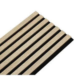 Lot de 2 Panneaux tasseaux bois 250 x 30 x 1,9 cm - décor chêne clair fond noir - 1,5m²-Decoon Discount