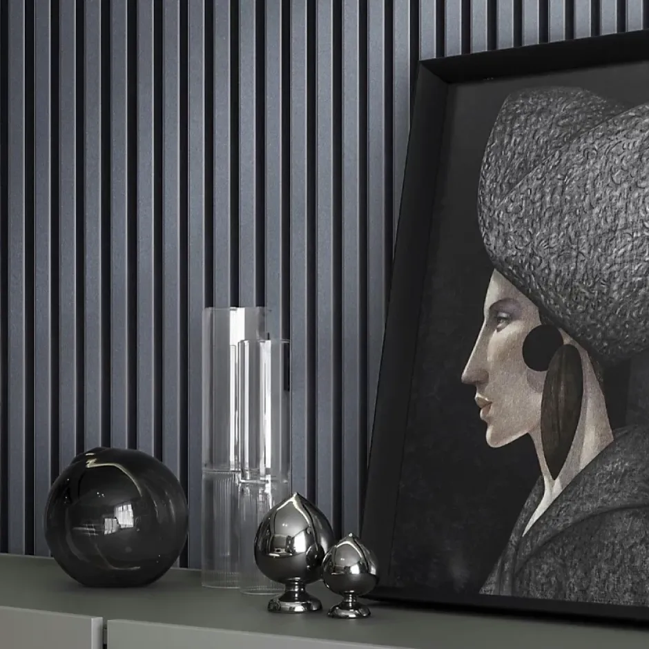 Lot de 2 Panneaux tasseaux bois 250 x 30 x 1,9 cm - alu/feutrine noir - 1,5m²-Decoon Clearance